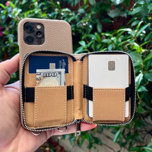 Gepersonaliseerde nerfleren telefoonhoesje voor iPhone 16 15 14 13 12 Pro Plus Max, kaartportemonnee met ritssluiting, crossbody schouderriem, cadeau voor haar