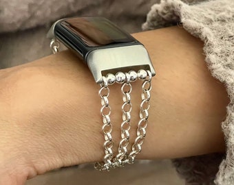 Fitbit Charge 6 Band Women's Jewelry Bracelet - Sterling Silver Chain