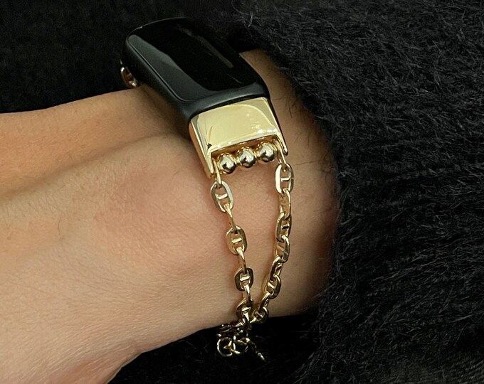 14K Gold Filled Stylish Fitbit Luxe Band, Women Fitbit Luxe Bracelet, Designer Fitbit Luxe Strap, Luxury Chain Jewelry