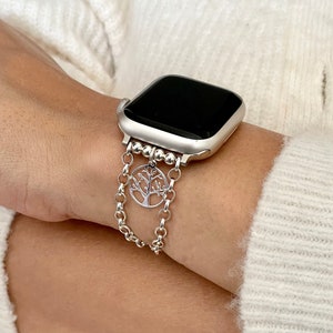Sterling Silver Tree of Life Apple Watch Band: Chain Bracelet Strap