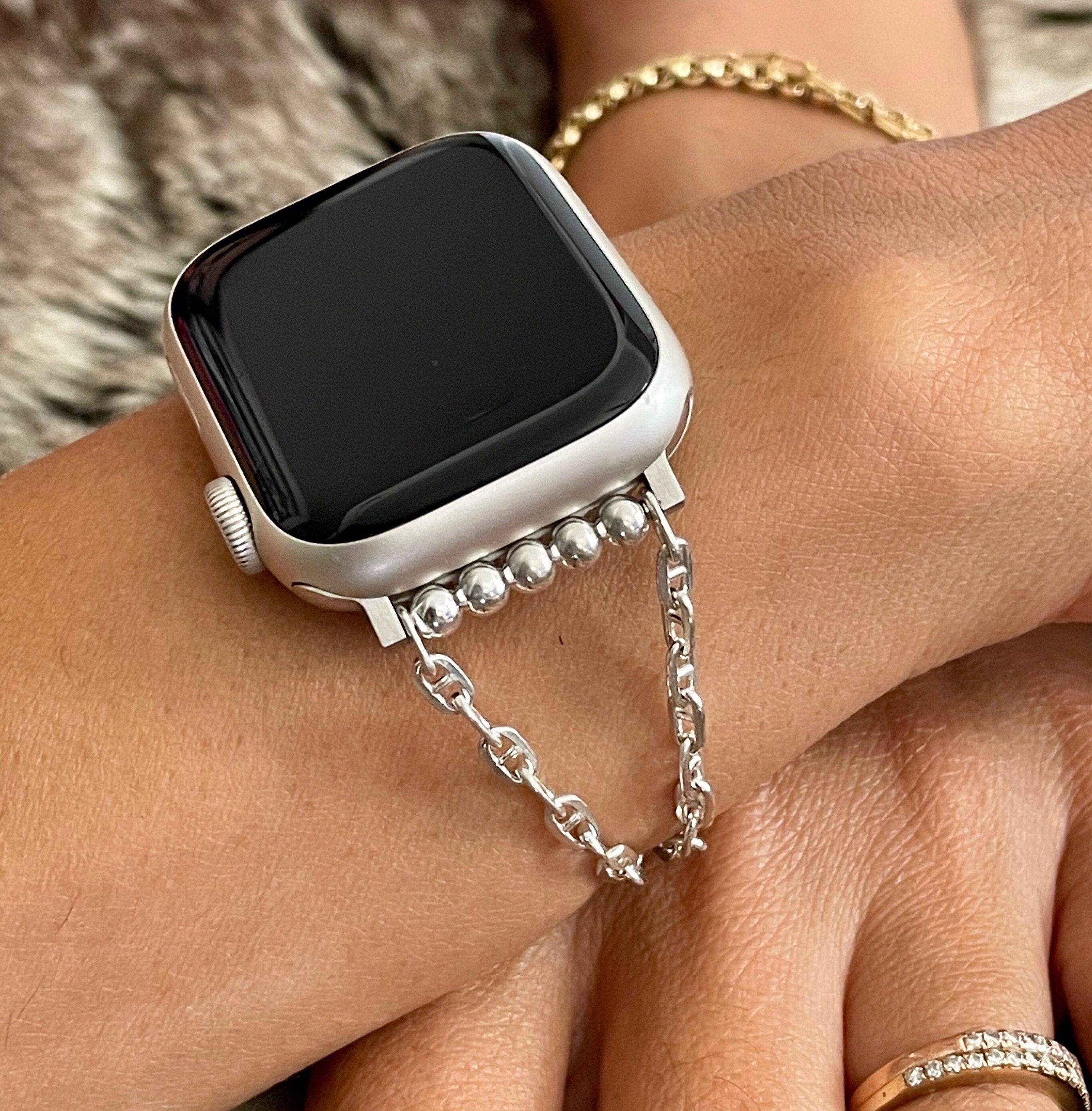Golden Concept EV44 elegant Apple Watch case has a steel chain bracelet and  color options » Gadget Flow