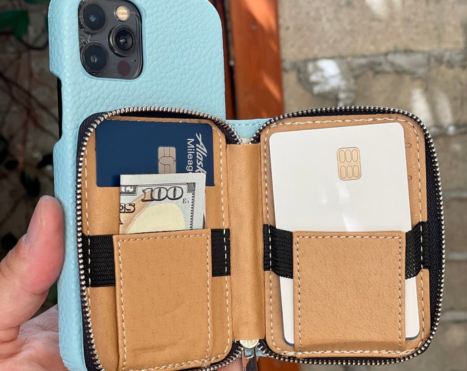Crossbody Shoulder Strap iPhone Case for Pro Plus Max ,Personalized Grain Leather Smartphone Case, Zipper Card Wallet for Women