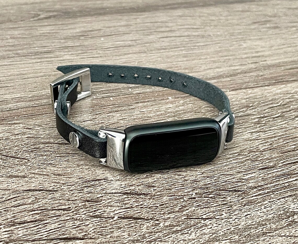 Black Leather Fitbit Luxe Band Slim Fitbit Luxe Bracelet - Etsy