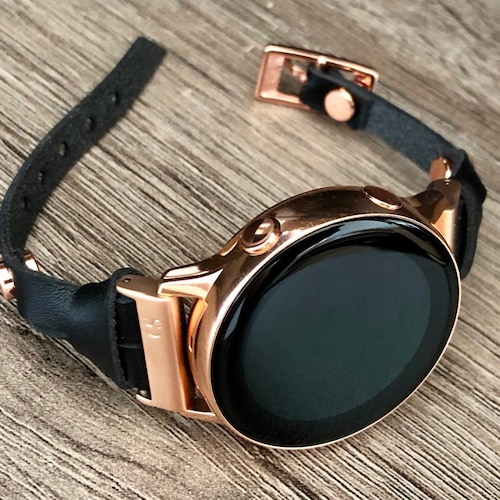 Women Rose Gold Galaxy Watch Active 40mm Strap Band Black Etsy Uk