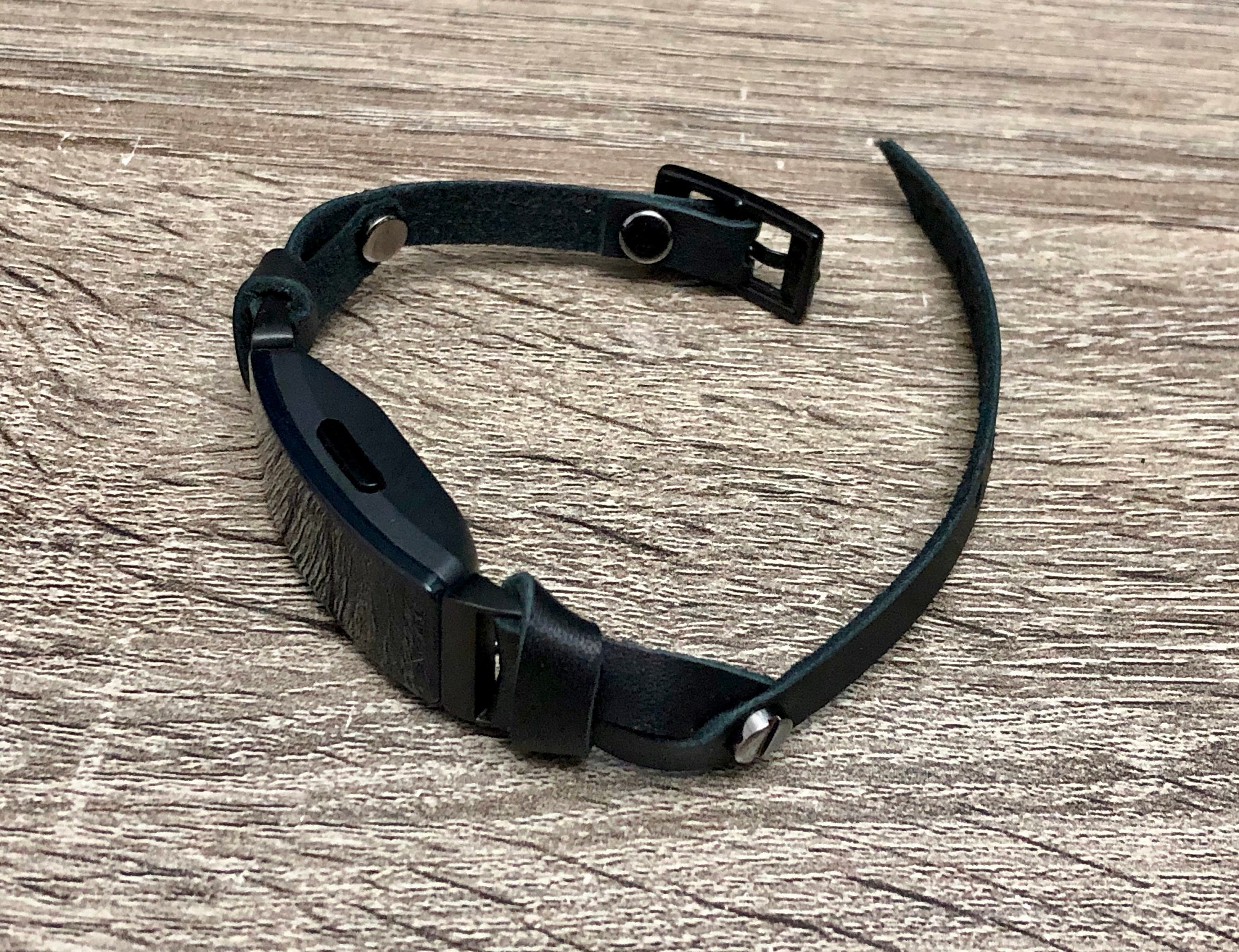 Black Leather Fitbit Inspire 2 Band, Slim Fitbit Inspire 2 Strap Bracelet, Women Fitbit Inspire