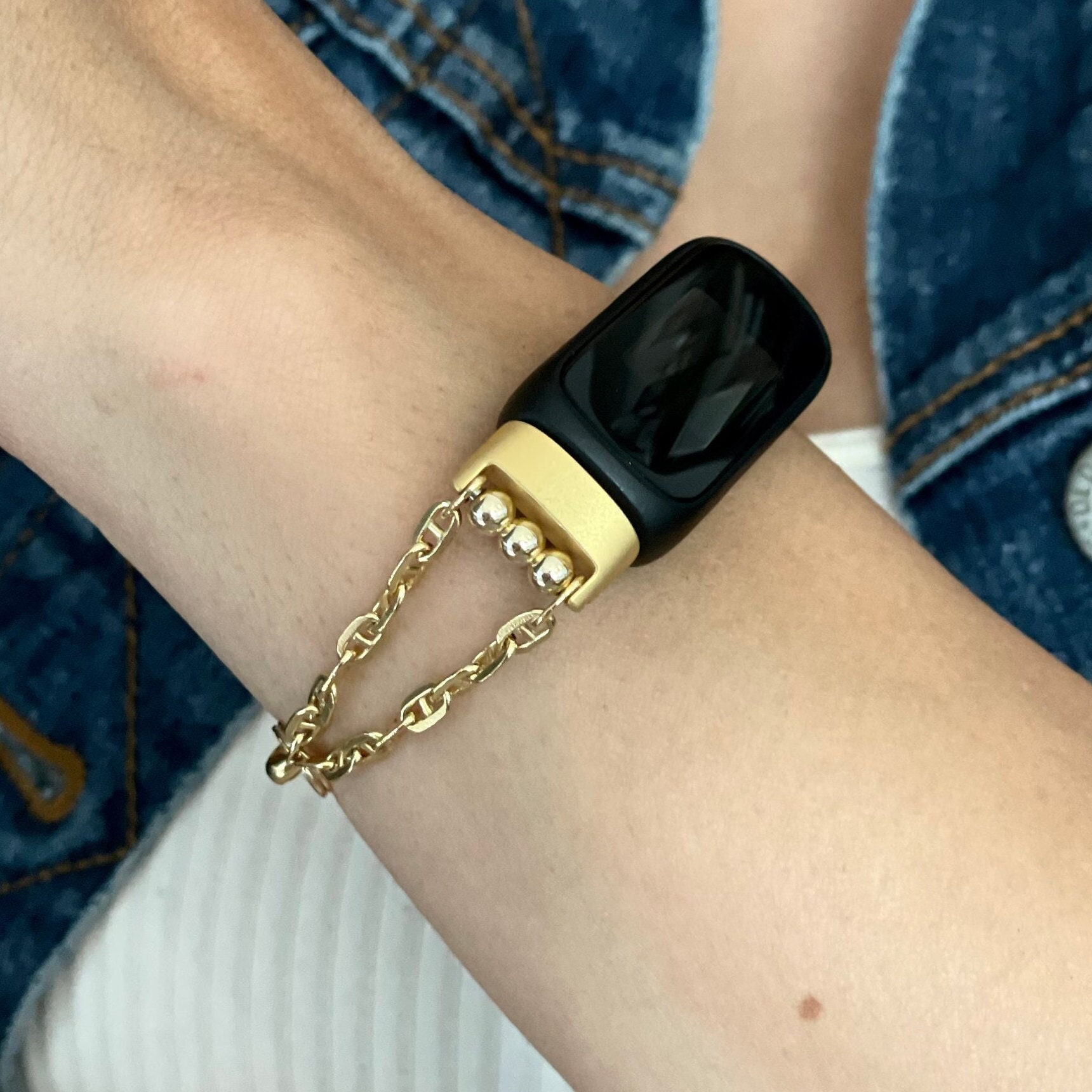 Fitbit Inspire 3 Bracelet Gold Filled Chain Fitbit Inspire 3 Band Women Dainty Designer Fitbit Inspire 3 Jewelry Inspire 3 Tracker Strap