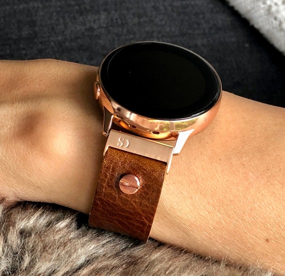 Brown Leather Samsung Galaxy Watch Active 2 Band, 40mm 44mm