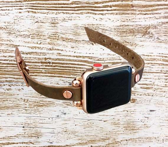 Leather Apple Watch 4 Band 44mm Women