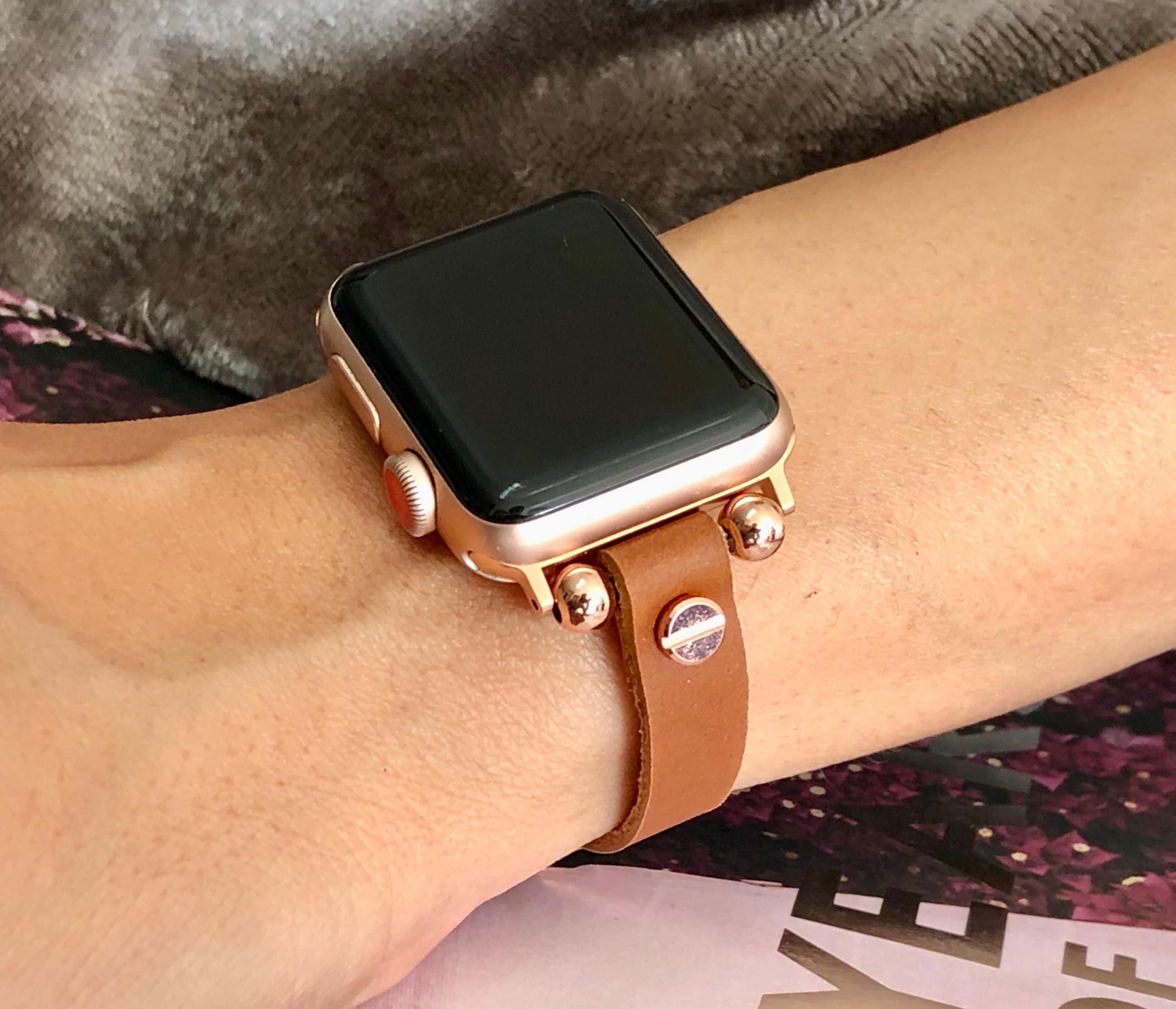 Strap for Apple Watches Rose Gold with Ombre Link Bracelet Strap