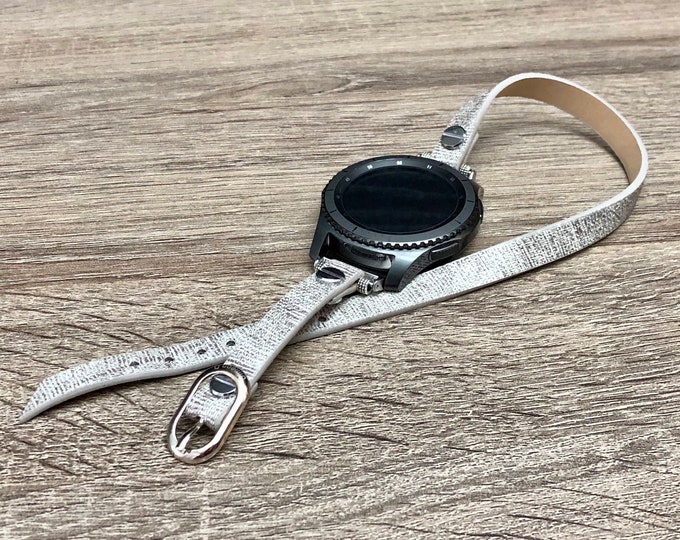 Fashion Grey Bracelet for Samsung Gear S3 Watch Adjustable Double Wrapped Eco Friendly Jewelry Strap Handmade Elegant Samsung Bracelet
