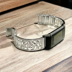 Silver Fitbit Charge 6 Band, Fitbit Charge 6 Bracelet, Fitbit Charge 6 Cuff Bangle, Fitbit Charge 6 Strap Fitbit Charge 6 Tree Of Life Charm