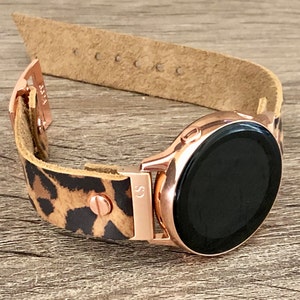 Leopard Print Samsung Galaxy Watch 5 & 6 Band Galaxy Watch Active Band Samsung Galaxy Watch Active 2, 40mm - 44mm Rose Gold Watch Band