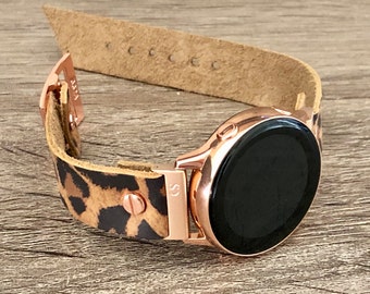 Brown Cow Print & Gold LV Kustom Samsung Watch Band