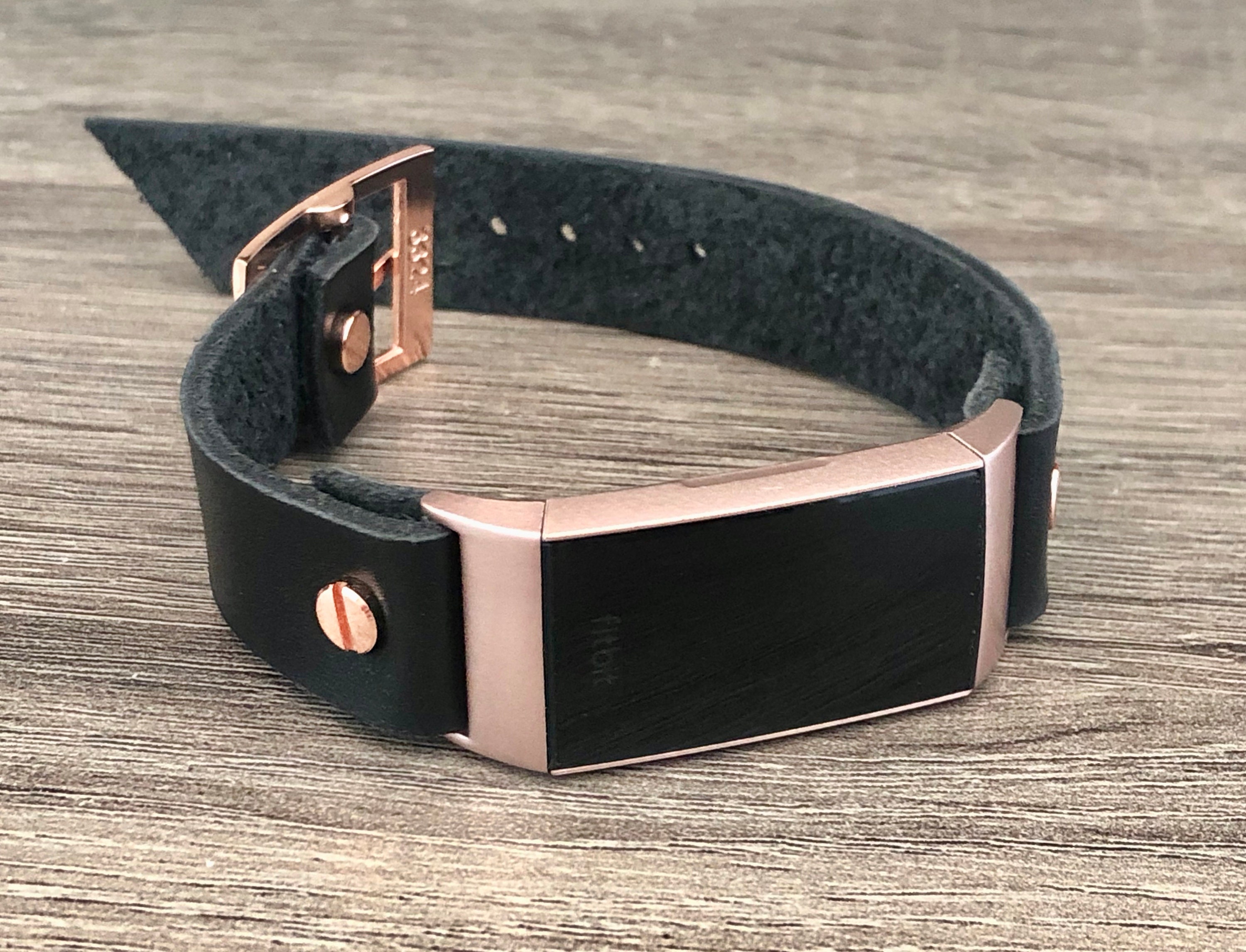 Rose Gold Fitbit Charge 3 Leather Bracelet Women - Etsy