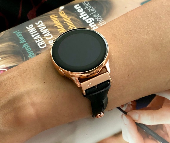 Galaxy Watch Band, Rose Gold & Black Leather Galaxy Watch 42mm Bracelet, Adjustable Galaxy Watch Active 40mm Band Leather Strap Wristband, Galaxy Watch Band, Rose Gold & Black Leather Galaxy Watch 42mm Bracelet, Adjustable Galaxy Watch Active 40mm Band Leather Strap Wristband,