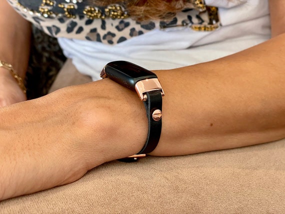 Bracelet en cuir noir Fitbit Luxe Band femmes Luxe, bracelet Slim Fitbit  Luxe, bracelet en or Rose Fitbit Luxe, bracelet de Luxe chic formel -   Canada