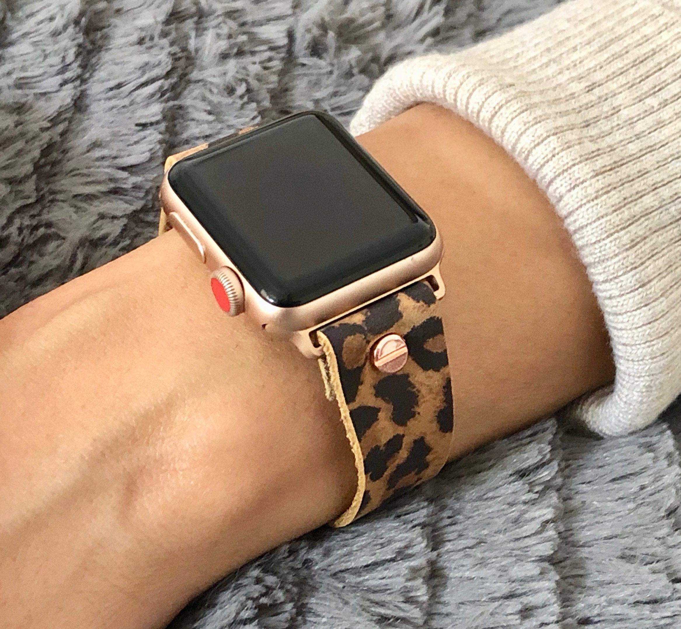 Leopard Print Apple Watch Band 41mm 45mm Iwatch Bracelet - Etsy New Zealand