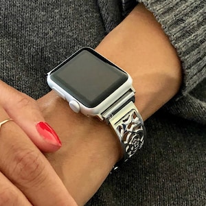 Apple Watch-armband: glanzend zilveren metalen band, veilige sluiting (38 mm-49 mm ultra)