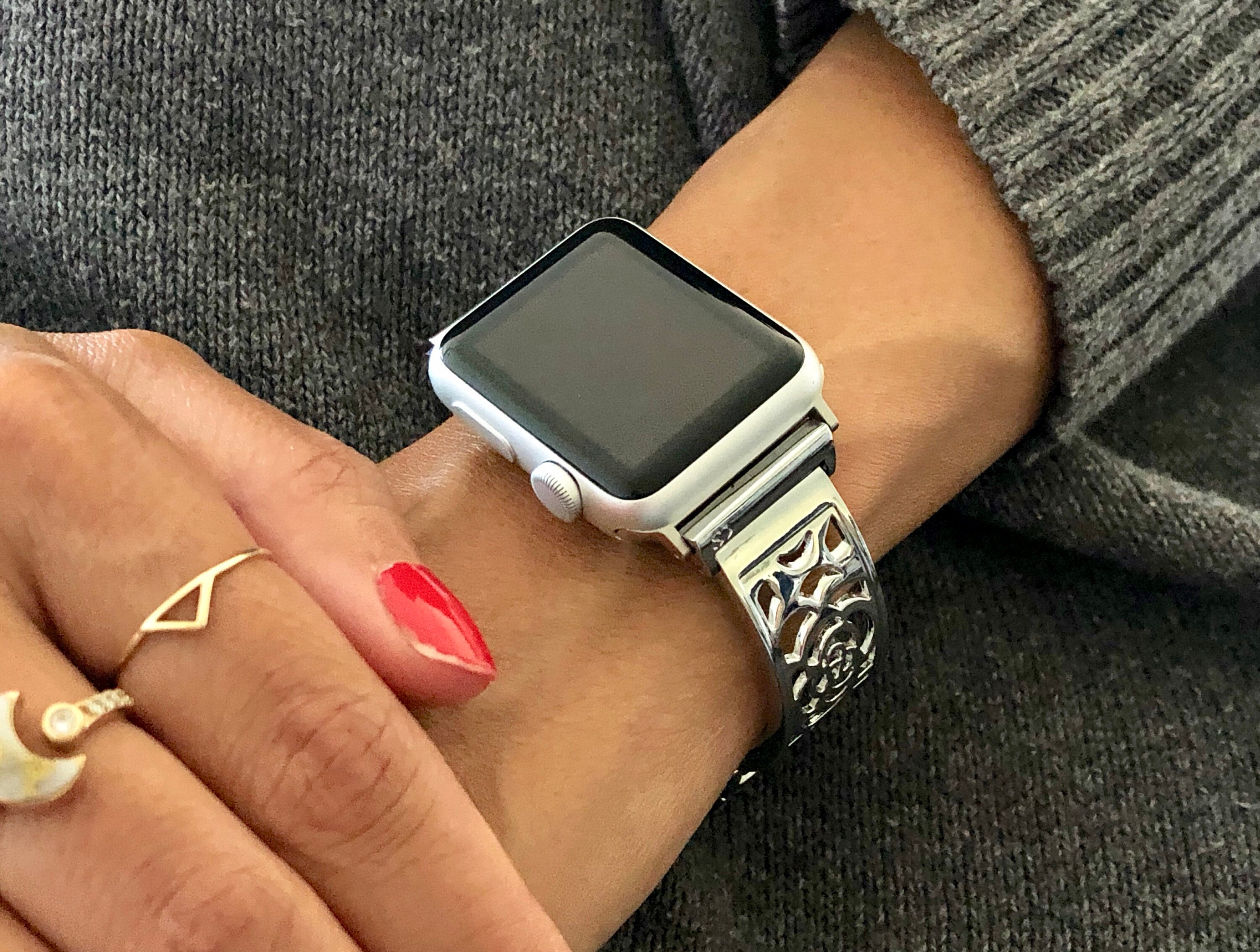 Apple Watch Band 38mm 40mm 42mm 44mm Lucido Argento Regolabile | Etsy Italia