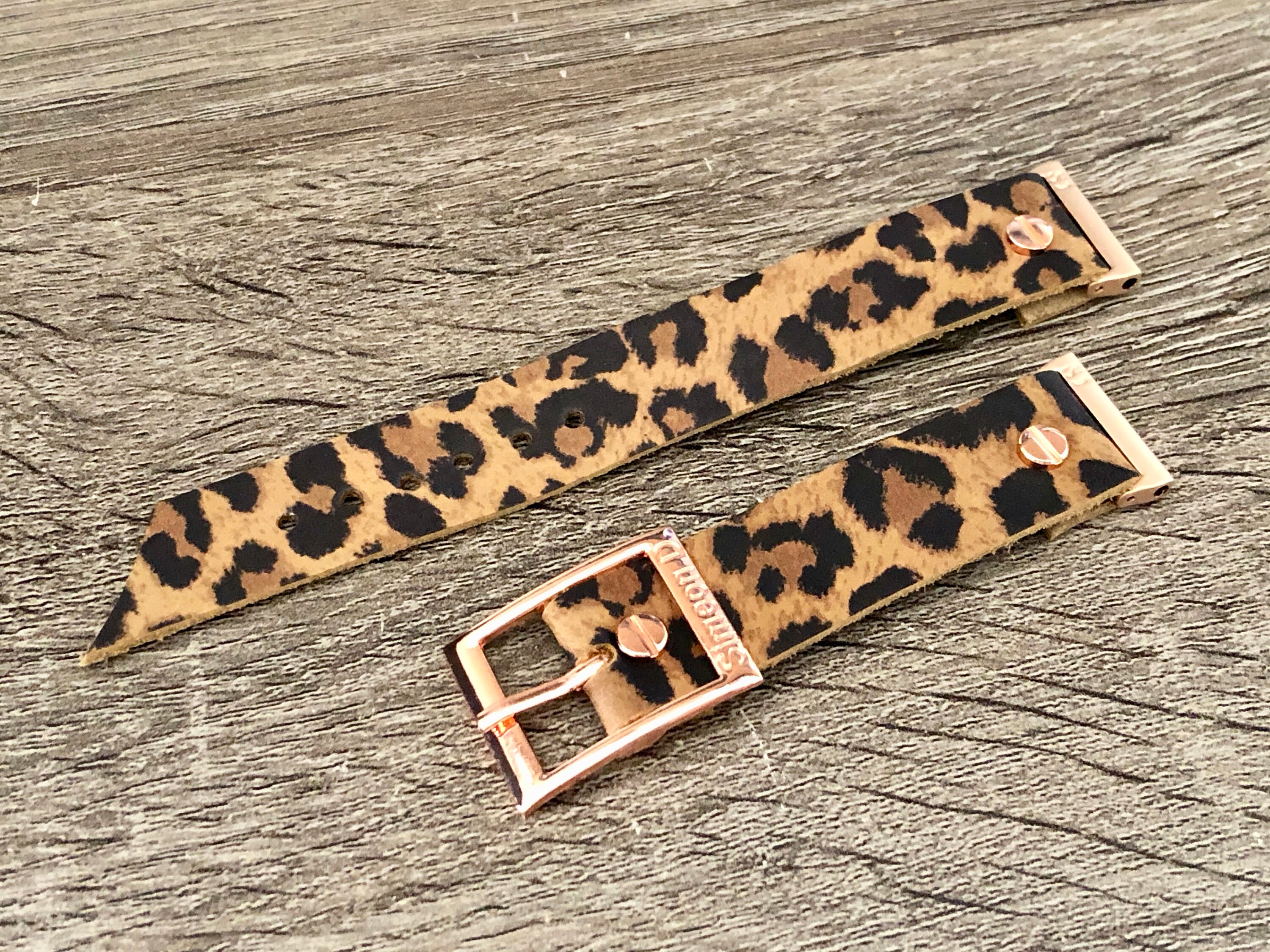 Leopard Print Leather Fitbit Versa 2 Band Rose Gold Fitbit Versa Lite Watch Strap Adjustable