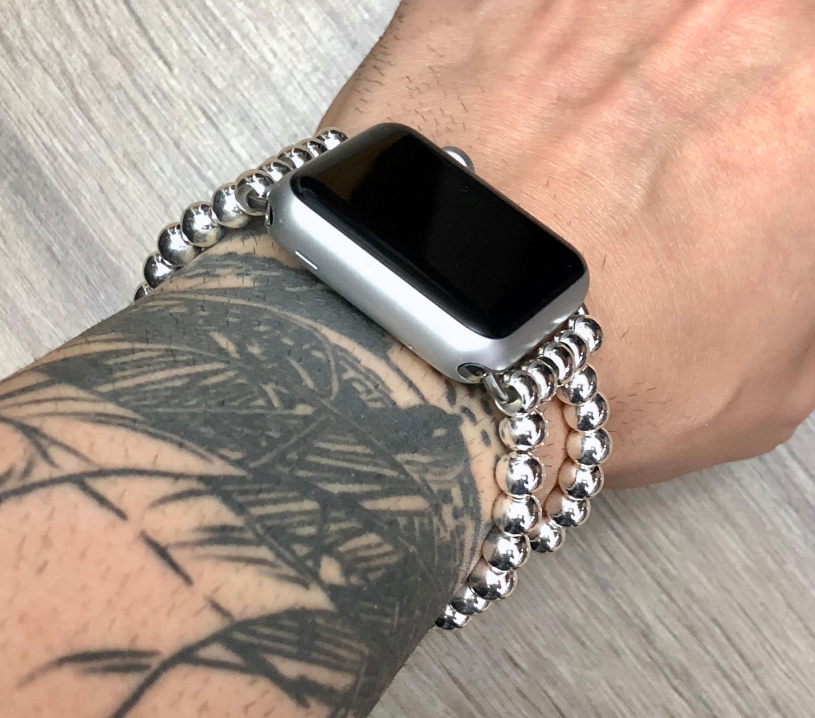 Sterling Silver Apple Watch Band 38mm 40mm 42mm 44mm Luxury 6mm 925