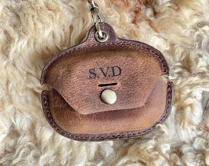 Handmade Sony Earbuds Case - Personalized Genuine Leather Shockproof Cover for WF-1000XM4, Durable with Lanyard, Custom Design