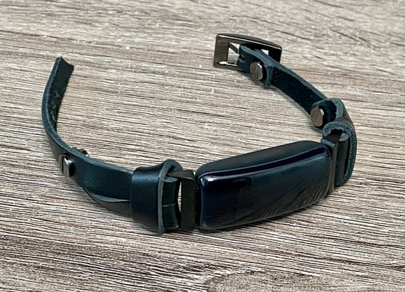 Fitbit Inspire 2 Band Black Leather Fitbit Inspire 2 Bracelet Slim Leather Strap Adjustable Fitbit Inspire 2 Wristband Dainty Fitbit Jewelry