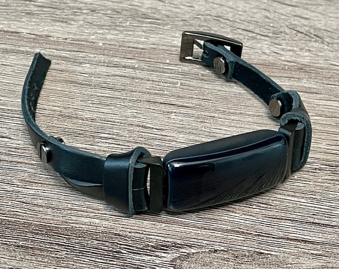 Fitbit Inspire 2 Band Black Leather Fitbit Inspire 2 Bracelet Slim Leather Strap Adjustable Fitbit Inspire 2 Wristband Dainty Fitbit Jewelry
