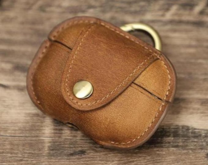 Handmade Leather AirPods Pro 2 Case - Genuine Leather Cover with Engraving - Personalized Gift, Protective & Stylish AirPods Pro 2 Case