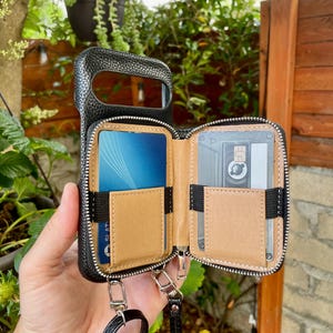 Personalized Leather Pixel Phone Case: Crossbody Zipper Wallet, 10, 9, 8, 7, Pro, Pro XL image 10