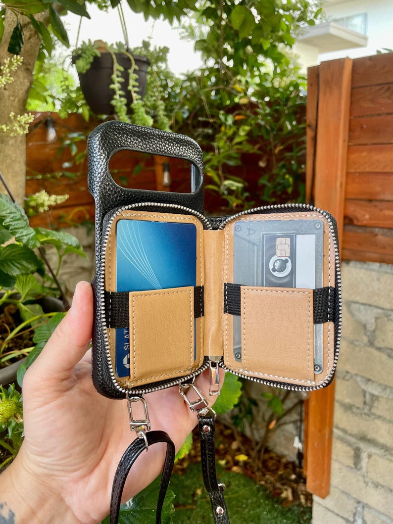 Personalized Leather Pixel Phone Case: Crossbody Zipper Wallet, 10, 9, 8, 7, Pro, Pro XL image 10