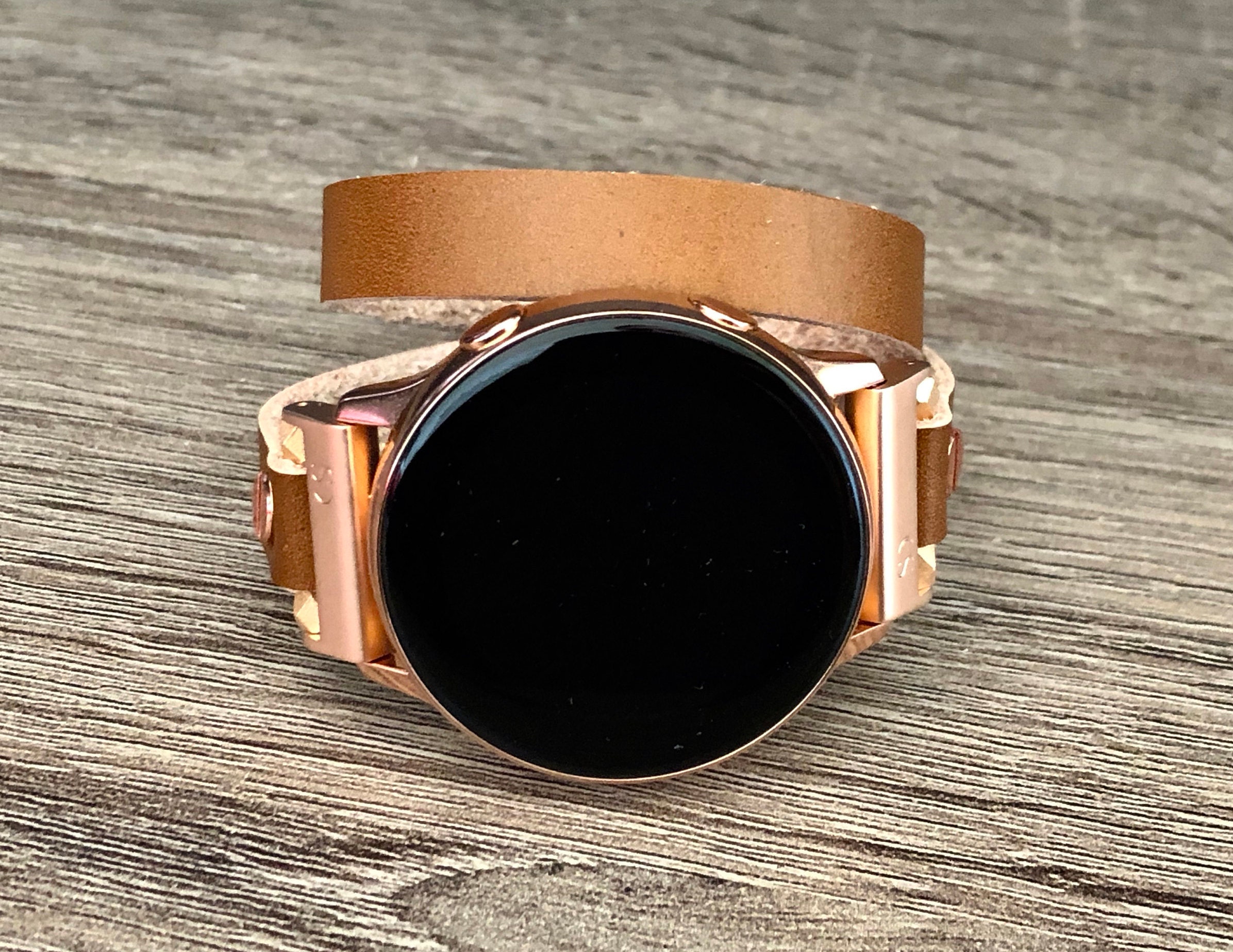 Light Brown Galaxy Watch Active Band 40mm Bracelet Double Wrap Rose