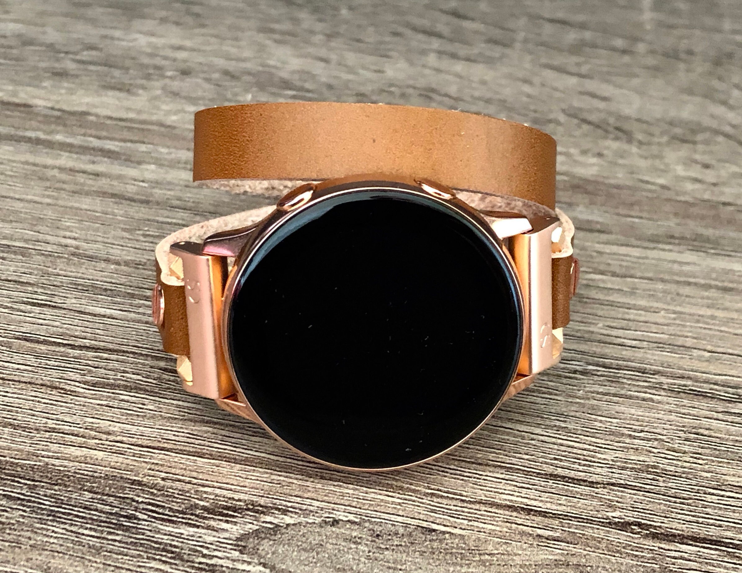 Light Brown Galaxy Watch Active Band 40mm Bracelet Double Wrap Rose