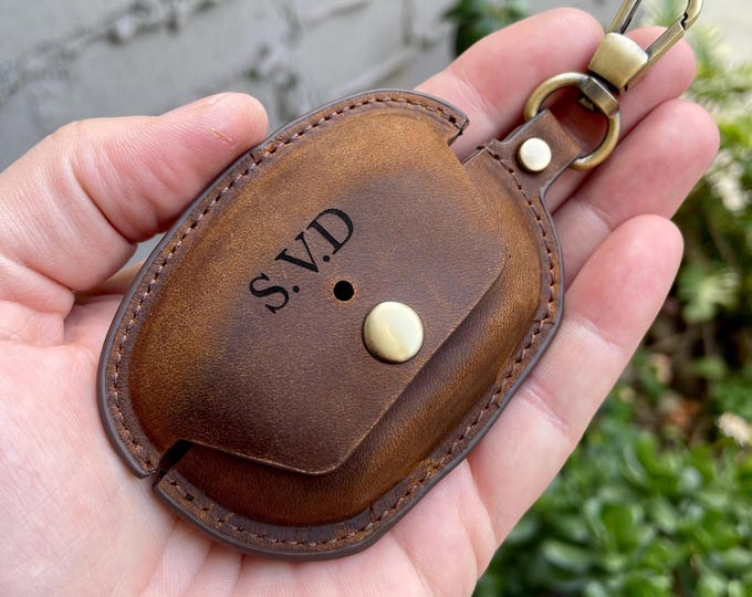 Rustic Brown Leather Sony Earbuds Case for XM5 Series Durable Shockproof Protection Case Clip, Personalized Gift - Sony Earbuds Accessory