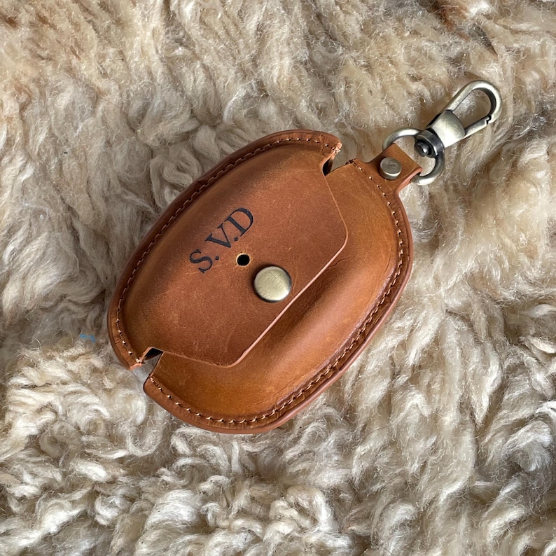 Personalized Leather Sony WF-1000XM5 Earbuds Case: Handmade Shockproof Clip image 4