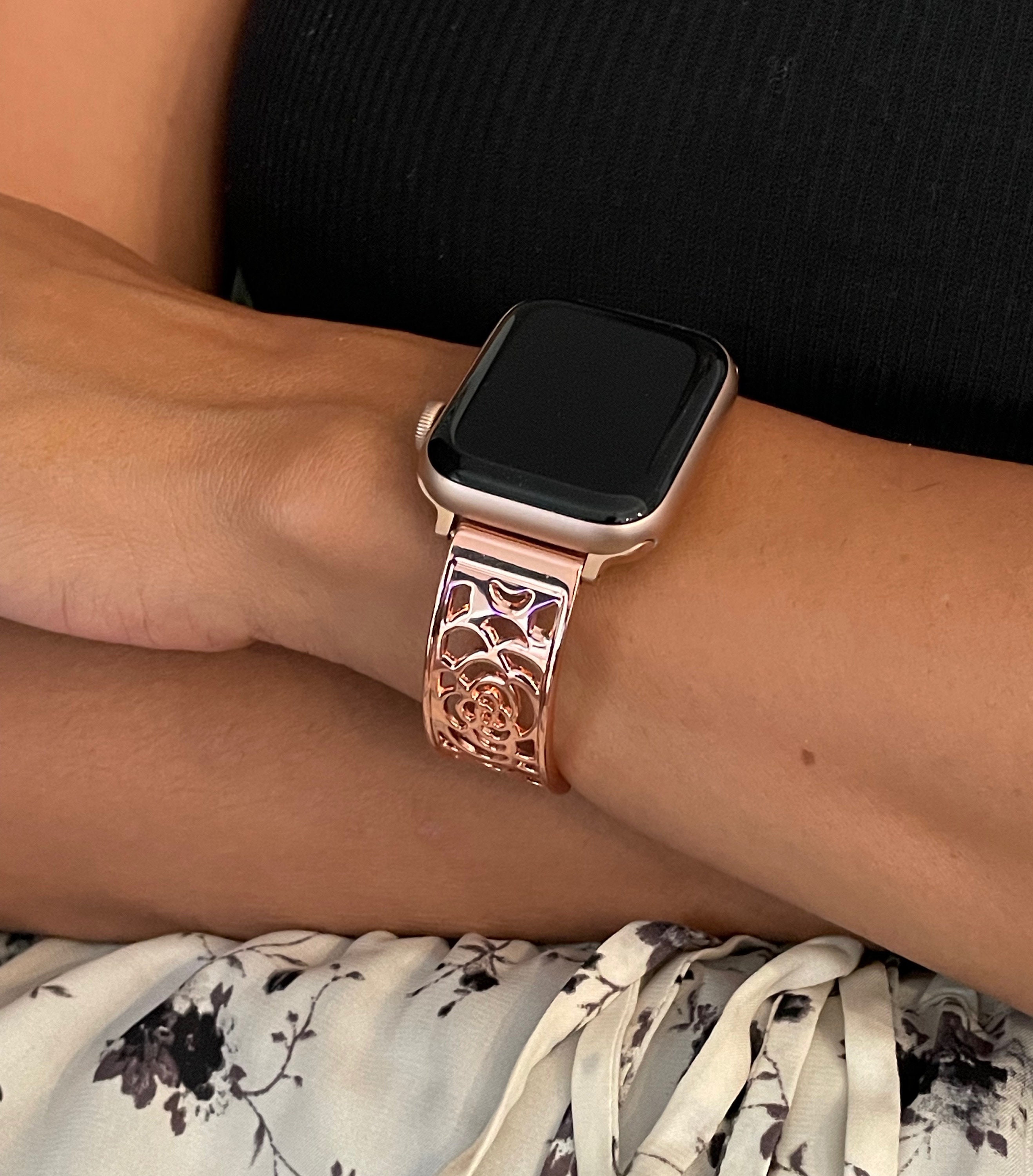 Dressy Rose Gold Apple Watch Band 38mm 40mm 41mm 42mm 44mm 45mm Formal  Style Iwatch Bracelet North Star Charm Watchband Women Bling Jewelry - Etsy