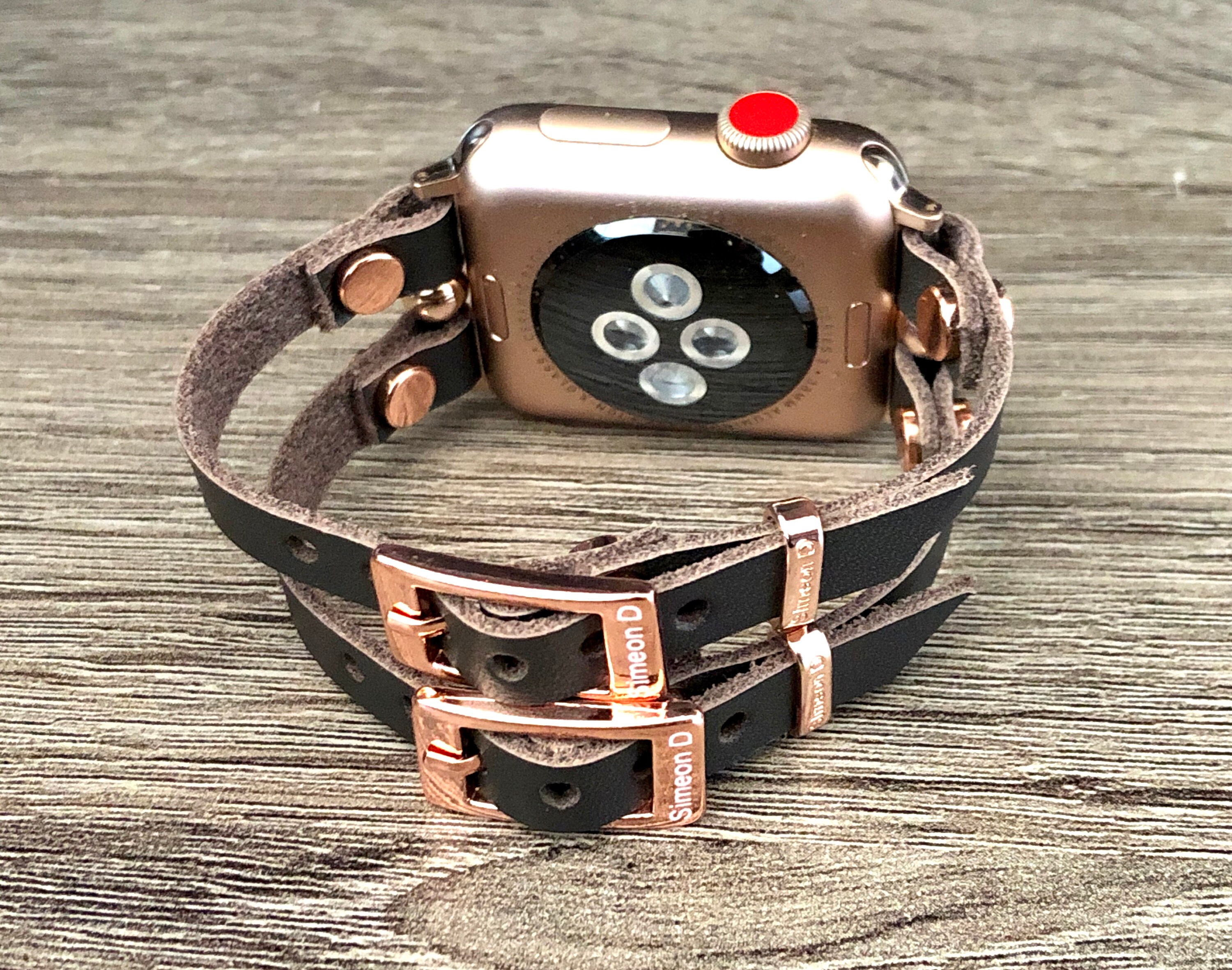 Rose Gold Apple Watch Band 38mm 40mm 42mm 44mm Dark Brown | Etsy