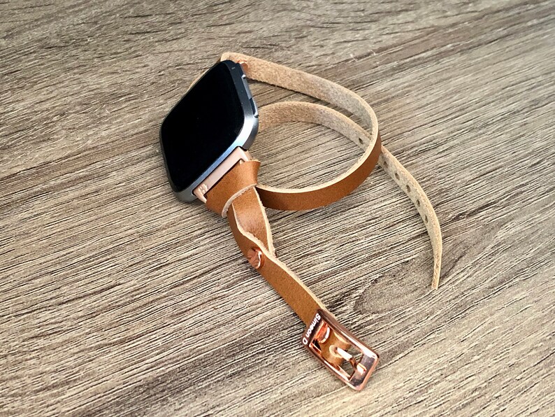 Rose Gold Fitbit Versa Watch Band Leather Fitbit Versa Watch Etsy