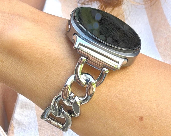 Silver Galaxy Watch Band Charm Bracelet 9, 8, Ultra 3, 2  Adjustable Links
