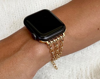 14K Gold Filled Chain Women Apple Watch Band 41mm 45mm 42mm 46mm 40mm 44mm 49mm Ultra Apple Watch Strap Bracelet Luxury Jewelry Band Gift Etsy