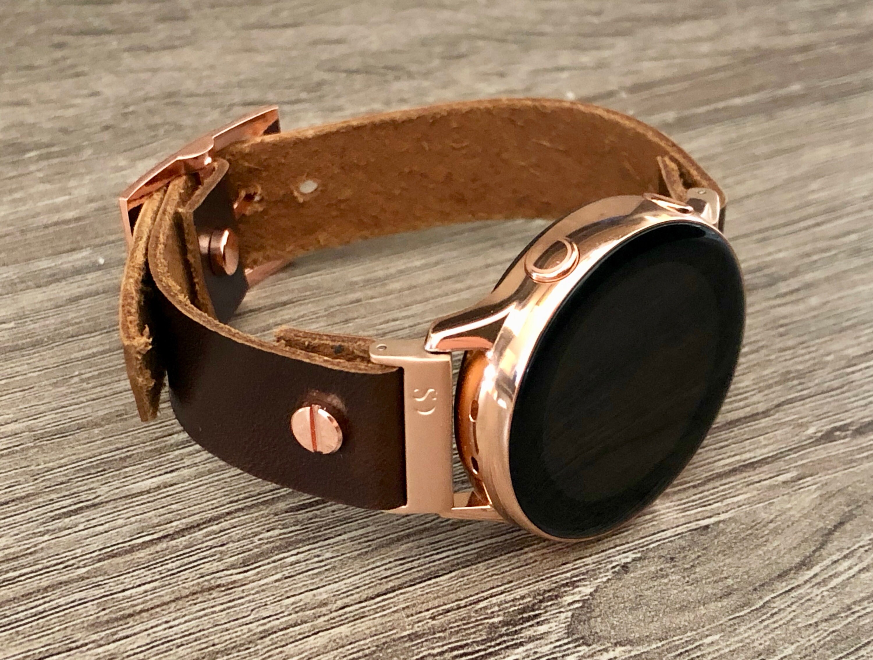 Leather Rose Gold Samsung Galaxy  thriving Band, Pink Gold  