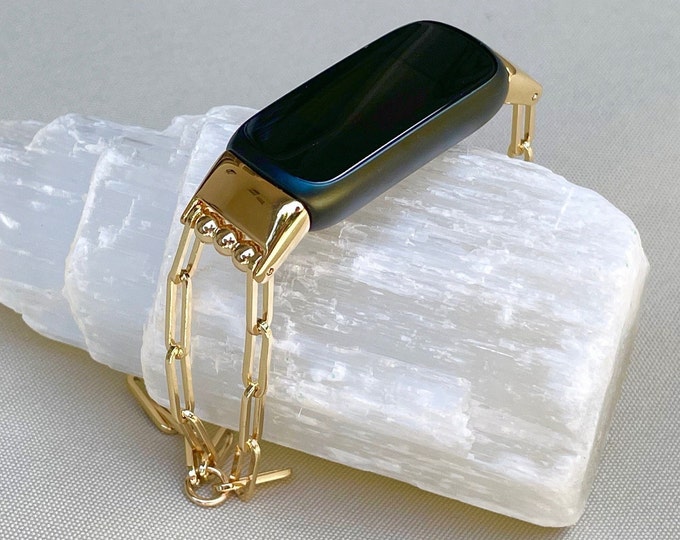 Luxury 14K Gold Filled Paperclip Chain Fitbit Luxe Bracelet Strap Women Fitbit Luxe Band Dainty Fitbit Luxe Jewelry, Mother's Day Gift