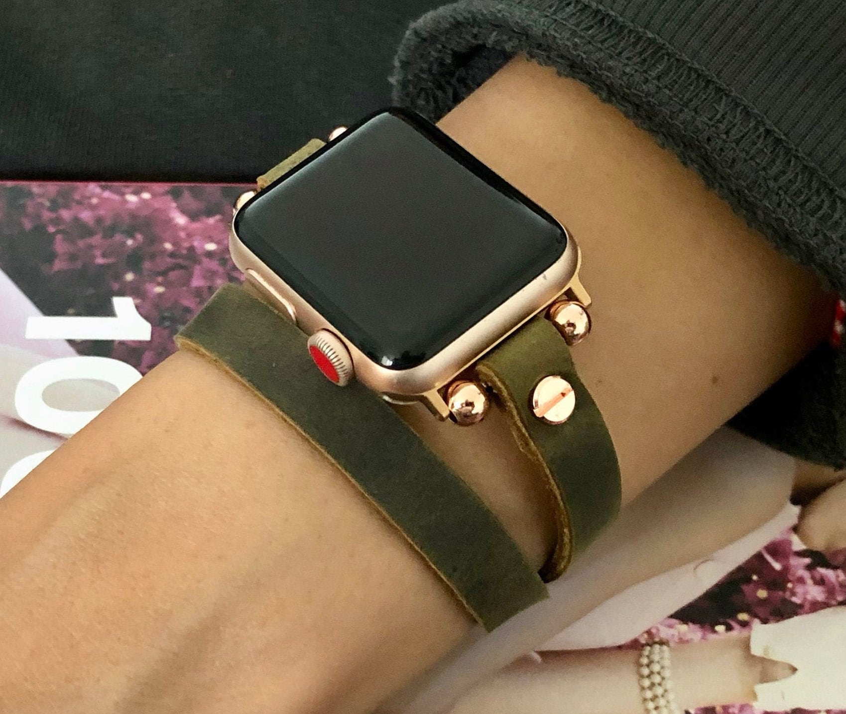 Apple Watch Band Women iWatch Bracelet 38mm 40mm 42mm 44mm Rose Gold Apple Watch Wristband