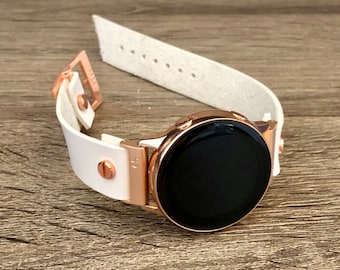 White Leather Rose Gold Samsung Galaxy Active Band Rose Gold Etsy