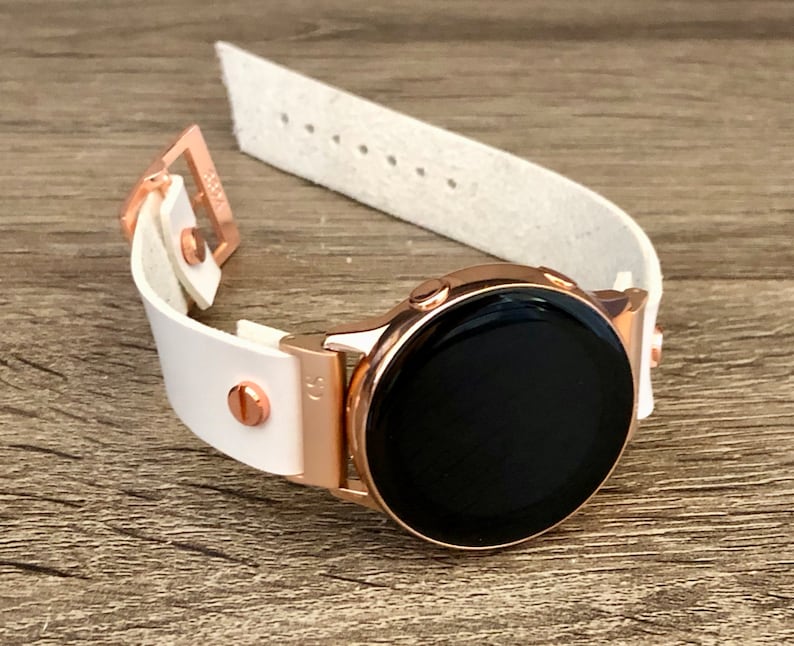 White Leather Rose Gold Samsung Galaxy Active Band Rose Gold - Etsy