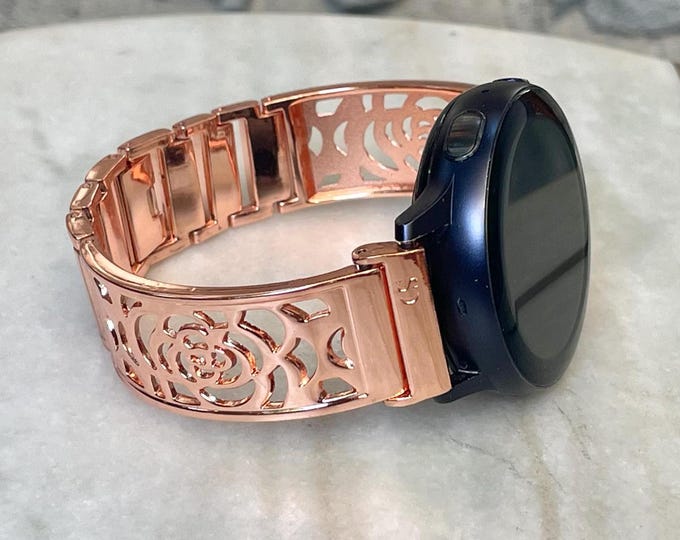 Samsung Galaxy Watch Band Rose Gold Bracelet Galaxy Watch Active Bangle 40mm Adjustable Rose Gold Wristband Pink Gold Galaxy Active 2 Band