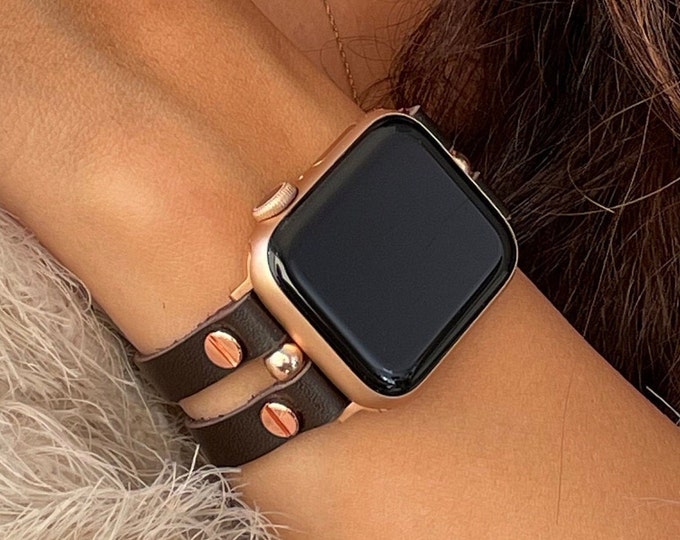 Feminine Apple Watch 9 Band Dainty Rose Gold Apple Watch 9 Strap, Women iWatch Bracelet, Plus-size Apple Watch Wristband Apple Watch Armband