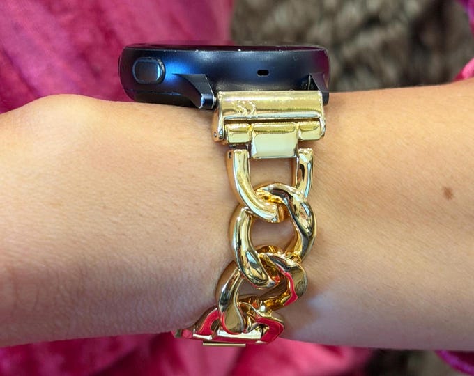 Gold Charm Samsung Galaxy Watch Band: Adjustable Metal Strap