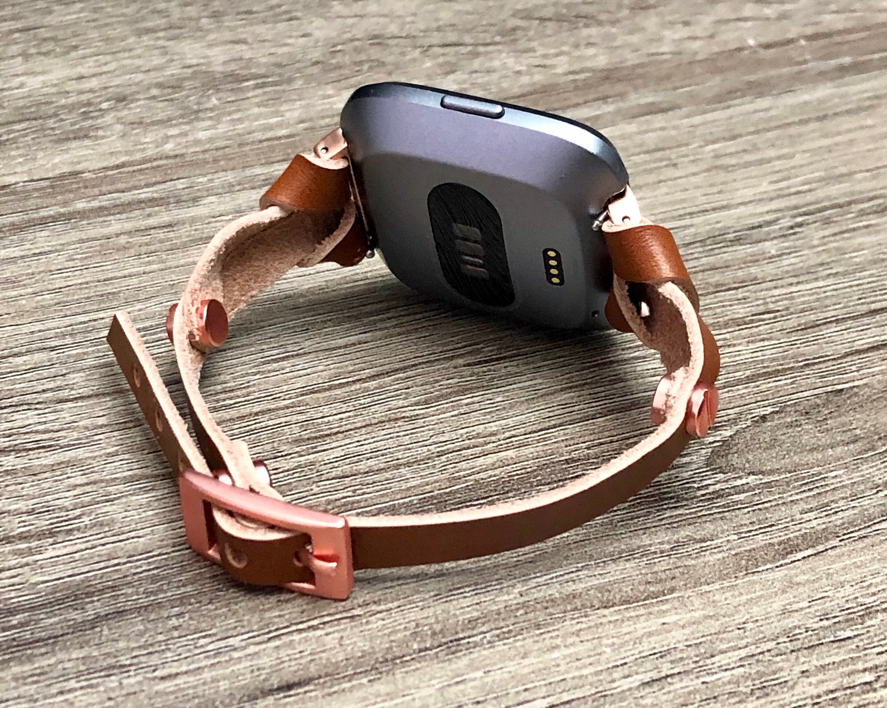 Fitbit VERSA Strap Band Adjustable Rose Gold Fitbit Versa Bracelet Light Brown Slim Fitbit Versa