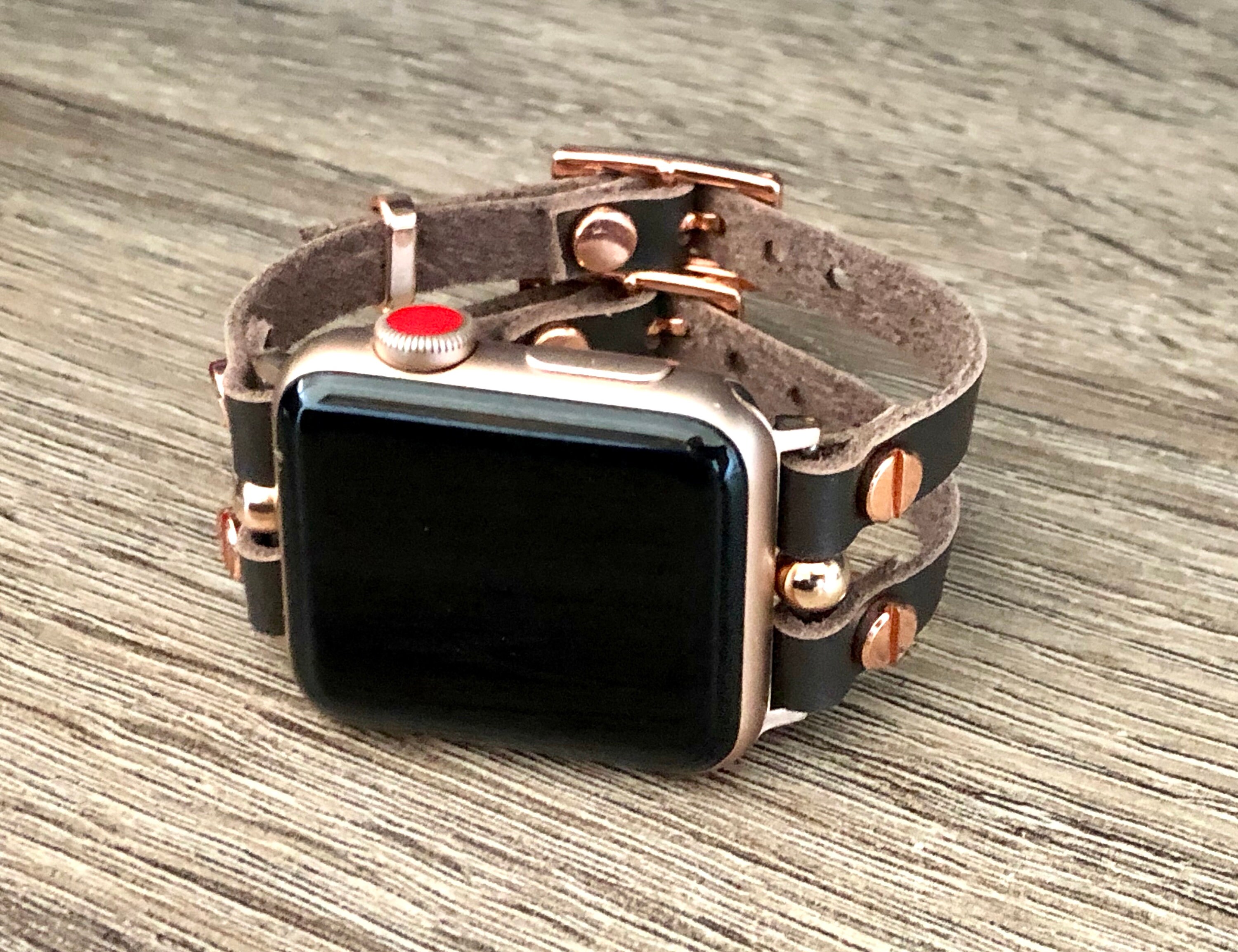 APPLE WATCH BAND Vegan Leather iWatch Strap Bracelet 38mm 40mm 41mm 42mm 44mm 45mm Dark Brown